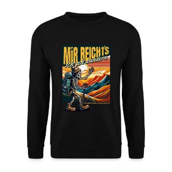 MIR REICHT´S ICH GEH WANDERN - Unisex Pullover - Schwarz - Vorne - Alina (178cm) & Michal (187cm)