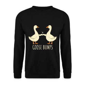 Goose Bumps Funny Geese Fist Bump Silly Goose - Unisex Sweatshirt - black - Front - Alina (178cm) & Michal (187cm)