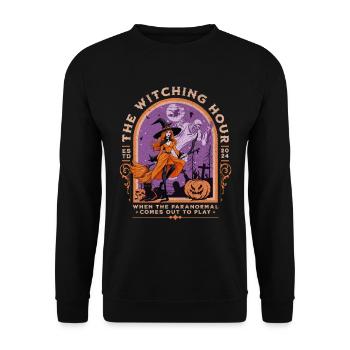 Hexenstunde - Unisex Pullover - Schwarz - Vorne - Alina (178cm) & Michal (187cm)