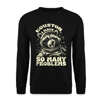 Vintage Raccoon Houston I Have So Many Problems - Unisex Sweatshirt - black - Front - Alina (178cm) & Michal (187cm)