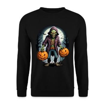 Zombie Joyeux Halloween Citrouilles effrayantes - Sweat-shirt Unisexe - noir - Devant - Alina (178cm) & Michal (187cm)