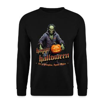 Zombie Joyeux Halloween Citrouilles effrayantes - Sweat-shirt Unisexe - noir - Devant - Alina (178cm) & Michal (187cm)