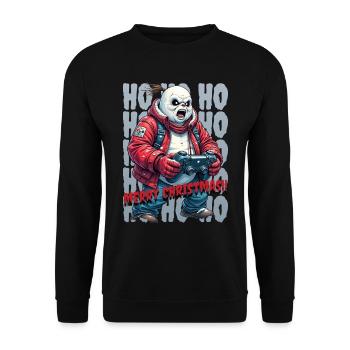 Evil Snowman Playing Christmas - Unisex Sweatshirt - black - Front - Alina (178cm) & Michal (187cm)