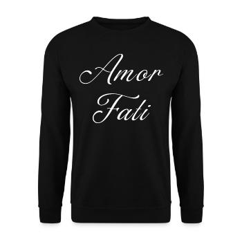 Amor Fati - Sweat-shirt Unisexe - noir - Devant - Alina (178cm) & Michal (187cm)