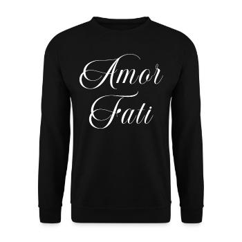 Amor Fati - Sweat-shirt Unisexe - noir - Devant - Alina (178cm) & Michal (187cm)