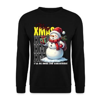 Noël Joyeux Noël Bonhomme de neige - Sweat-shirt Unisexe - noir - Devant - Alina (178cm) & Michal (187cm)