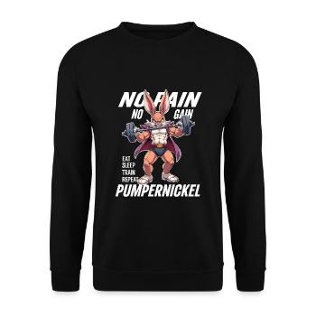 Pumpernickel - Gymnase Lapin Musculation Sport Fitness - Sweat-shirt Unisexe - noir - Devant - Alina (178cm) & Michal (187cm)