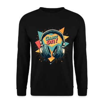 Gaming Headset - Game on - Unisex Sweatshirt - black - Front - Alina (178cm) & Michal (187cm)