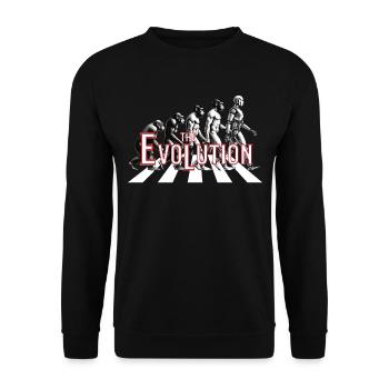 Evolution - Affe bis Roboter Zukunft Vergangenheit - Unisex Pullover - Schwarz - Vorne - Alina (178cm) & Michal (187cm)
