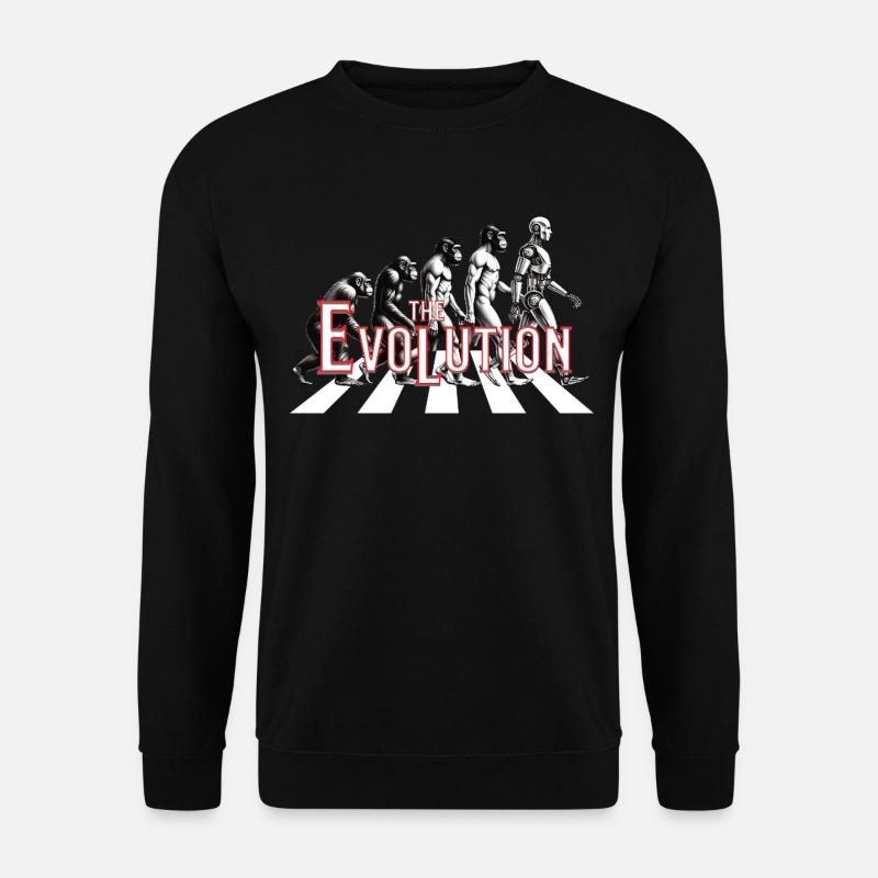 Evolution - Affe bis Roboter Zukunft Vergangenheit - Unisex Pullover - Schwarz