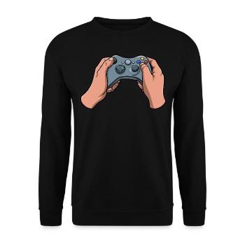Gamer Controller - Unisex Pullover - Schwarz - Vorne - Alina (178cm) & Michal (187cm)
