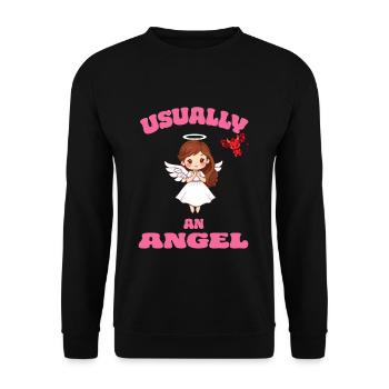 Angel or Devil - Unisex Sweatshirt - black - Front - Alina (178cm) & Michal (187cm)