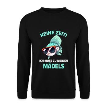 Guppy Fish - No Time I Need To See My Girls - Unisex Sweatshirt - black - Front - Alina (178cm) & Michal (187cm)