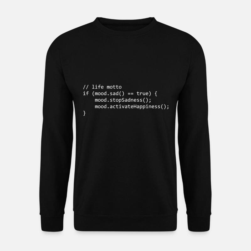 life motto for a programmer/informatiker - Unisex Pullover - Schwarz
