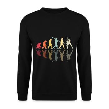Human Evolution Guitar Band Retro Vintage - Sweat-shirt Unisexe - noir - Devant - Alina (178cm) & Michal (187cm)