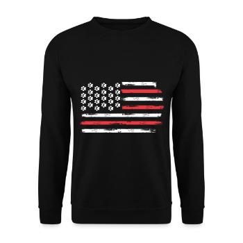 American Flag Dog Paws July 4 USA - Unisex Sweatshirt - black - Front - Alina (178cm) & Michal (187cm)