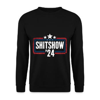 Shitshow 2024 Political Election Parody - Unisex Pullover - Schwarz - Vorne - Alina (178cm) & Michal (187cm)