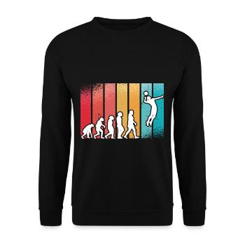 Volleyball Player Sport Retro Evolution - Unisex Pullover - Schwarz - Vorne - Alina (178cm) & Michal (187cm)