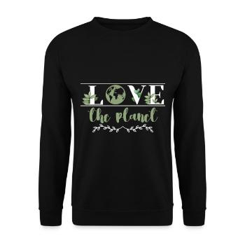 Love the Planet Awareness Day of the Earth Nature - Unisex Sweatshirt - black - Front - Alina (178cm) & Michal (187cm)