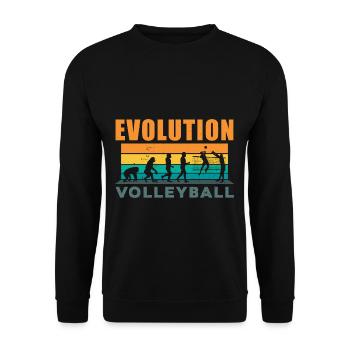 Volleyball Player Sport Retro Evolution - Unisex Pullover - Schwarz - Vorne - Alina (178cm) & Michal (187cm)