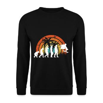 Evolution Skateboarding Skate Retro Streetwear - Unisex Sweatshirt - black - Front - Alina (178cm) & Michal (187cm)