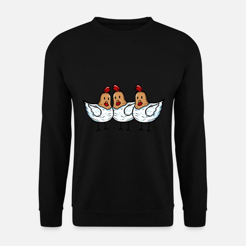 3 chicken Hühner Gang - Unisex Pullover - Schwarz