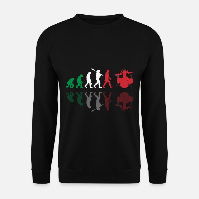 Evolution de l’homme Drums Band Retro Vintage Drummer - Sweat-shirt Unisexe - noir