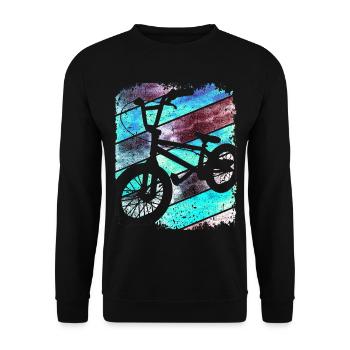 Vélo BMX | Vélo BMX | Vélo BMX | BMX bleu - Sweat-shirt Unisexe - noir - Devant - Alina (178cm) & Michal (187cm)