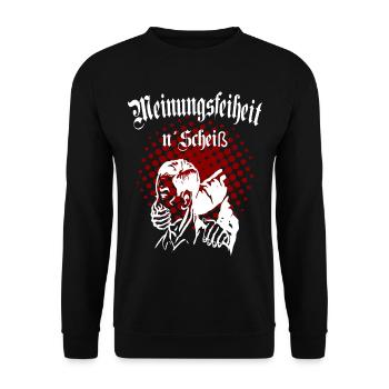 Meinungsfreiheit - Unisex Pullover - Schwarz - Vorne - Alina (178cm) & Michal (187cm)