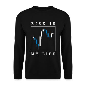 Trading Forex d’actions day trader - Sweat-shirt Unisexe - noir - Devant - Alina (178cm) & Michal (187cm)