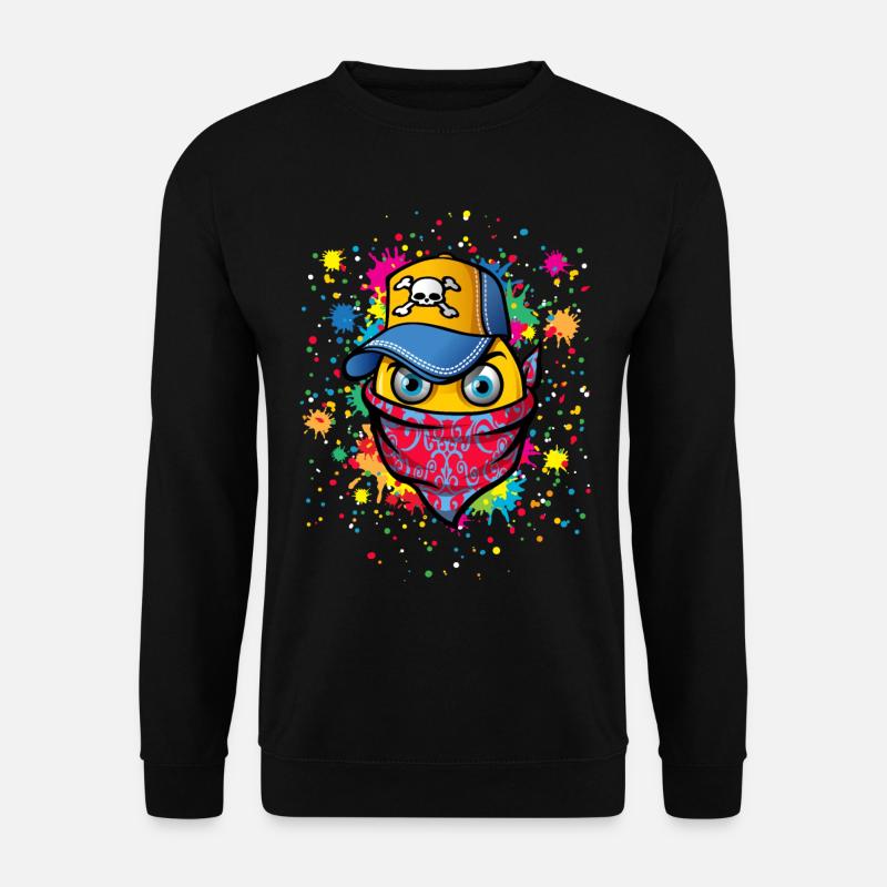 Maske und Graffitis - Unisex Pullover - Schwarz
