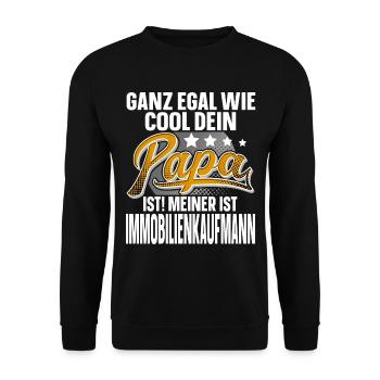 Immobilienkaufmann Papa Vater Vatertag - Unisex Pullover - Schwarz - Vorne - Alina (178cm) & Michal (187cm)