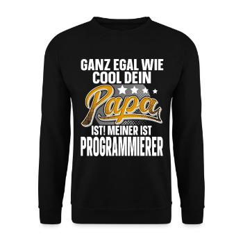 Programmierer Papa Vater Vatertag Cooler Papa - Unisex Pullover - Schwarz - Vorne - Alina (178cm) & Michal (187cm)