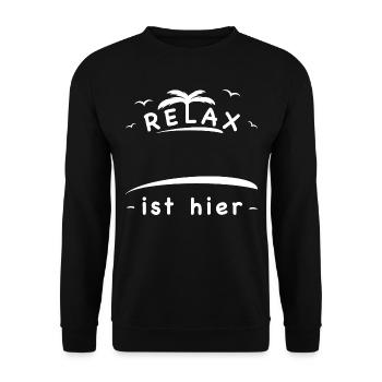 Relax - Unisex Pullover - Schwarz - Vorne - Alina (178cm) & Michal (187cm)
