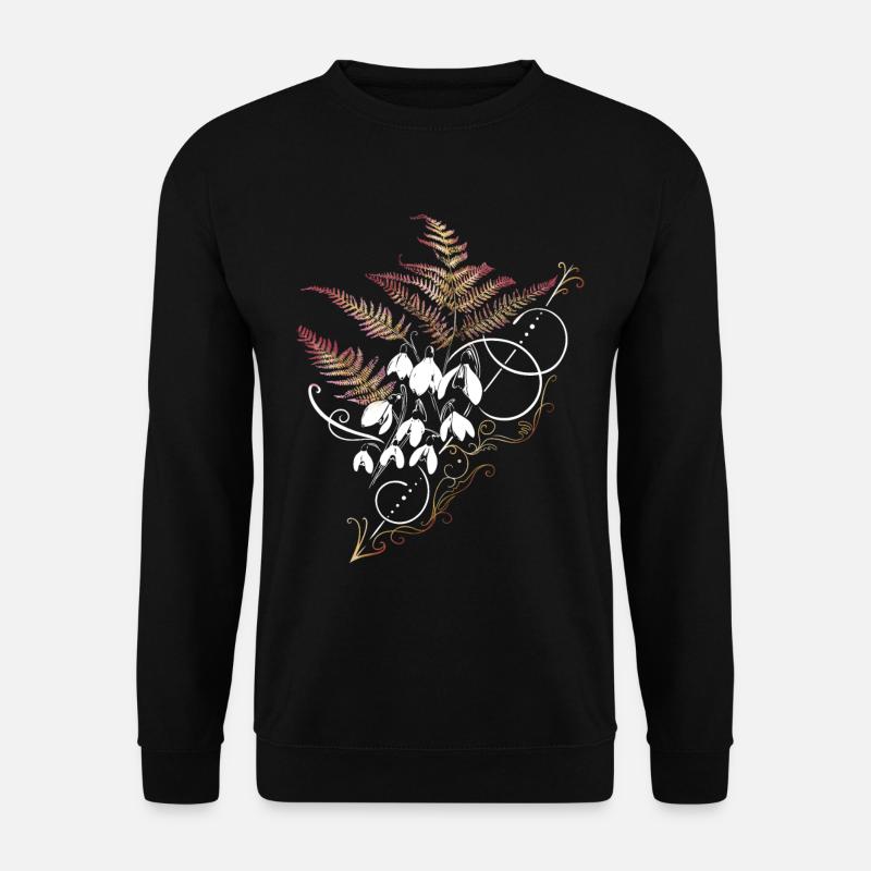 Farn Schneeglöckchen Frühling - Unisex Pullover - Schwarz