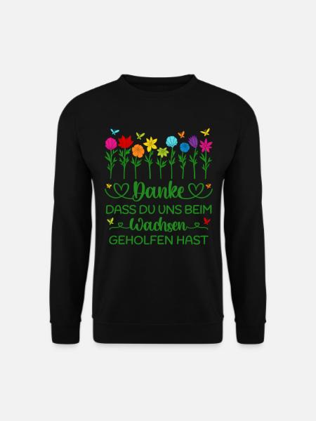 Kita Abschied Blumen Wachsen Kindergarten Danke - Unisex Pullover - Schwarz