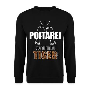 Poitarei gezähmta Tiger - Polterei gezähmter Tiger - Unisex Pullover - Schwarz - Vorne - Alina (178cm) & Michal (187cm)