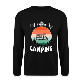 I'd rather camp Vintage RV Forest - Unisex Sweatshirt - black - Front - Alina (178cm) & Michal (187cm)