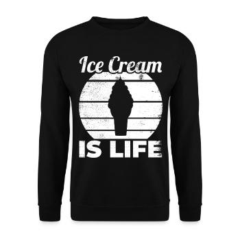 Eiscreme Liebhaber Zitat - Unisex Pullover - Schwarz - Vorne - Alina (178cm) & Michal (187cm)