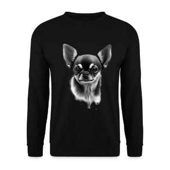 Chien miniature Chihuahua - Sweat-shirt Unisexe - noir - Devant - Alina (178cm) & Michal (187cm)