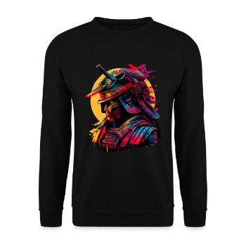 illustration Samurai Warrior Japan - Unisex Sweatshirt - black - Front - Alina (178cm) & Michal (187cm)