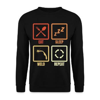 Manger Sommeil Soudure Répéter - Sweat-shirt Unisexe - noir - Devant - Alina (178cm) & Michal (187cm)