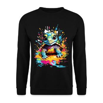 Turtle - Unisex Sweatshirt - black - Front - Alina (178cm) & Michal (187cm)