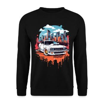 Tuning Voiture, Sport Automobile - Sweat-shirt Unisexe - noir - Devant - Alina (178cm) & Michal (187cm)