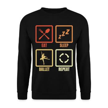 Manger dormir Ballet Répéter - Sweat-shirt Unisexe - noir - Devant - Alina (178cm) & Michal (187cm)