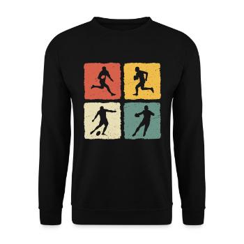 Retro Rugby T-Shirt - Unisex Sweatshirt - black - Front - Alina (178cm) & Michal (187cm)