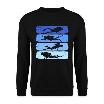 Tauchen Scuba Diver T-Shirt - Unisex Pullover - Schwarz - Vorne - Alina (178cm) & Michal (187cm)