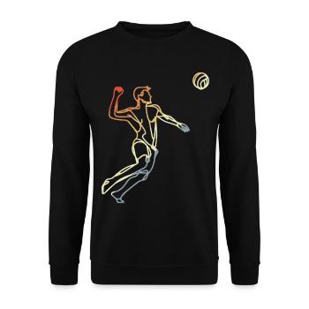 Beach Volley-ball Vintage Line Art - Sweat-shirt Unisexe - noir - Devant - Alina (178cm) & Michal (187cm)