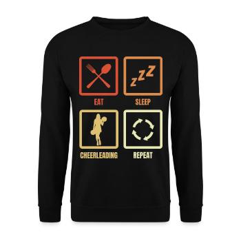 Manger, dormir, faire du cheerleading, répéter - Sweat-shirt Unisexe - noir - Devant - Alina (178cm) & Michal (187cm)