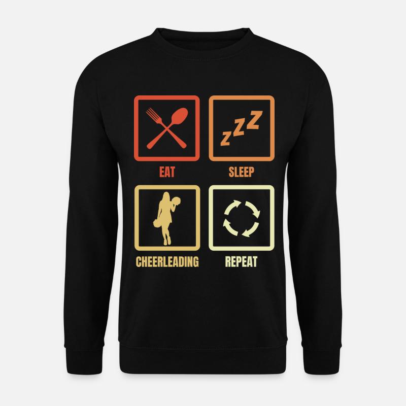 Eating, Sleeping, Cheerleading, Repeating - Unisex Sweatshirt - black